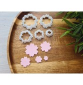 "Sakura, style 2", set of 5 cutters, one clay cutter or FULL set