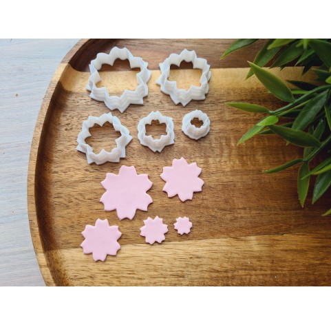 "Sakura, style 2", set of 5 cutters, one clay cutter or FULL set