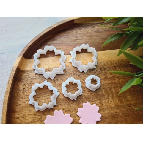 "Sakura, style 2", set of 5 cutters, one clay cutter or FULL set