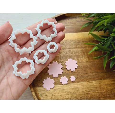 "Sakura, style 2", set of 5 cutters, one clay cutter or FULL set