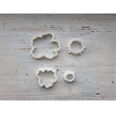 "Irregular flower", set of 4 cutters, one clay cutter or FULL set