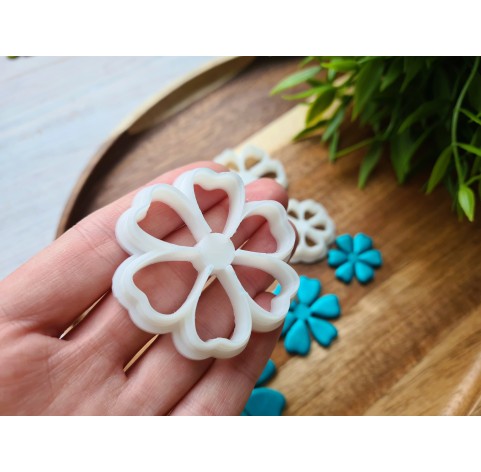 "Flower, style 6", set of 3 cutters, one clay cutter or FULL set