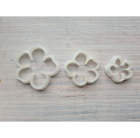 "Flower, style 7", set of 3 cutters, one clay cutter or FULL set