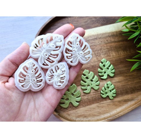 "Monstera leaf, style 3", set of 4 cutters, one clay cutter or FULL set