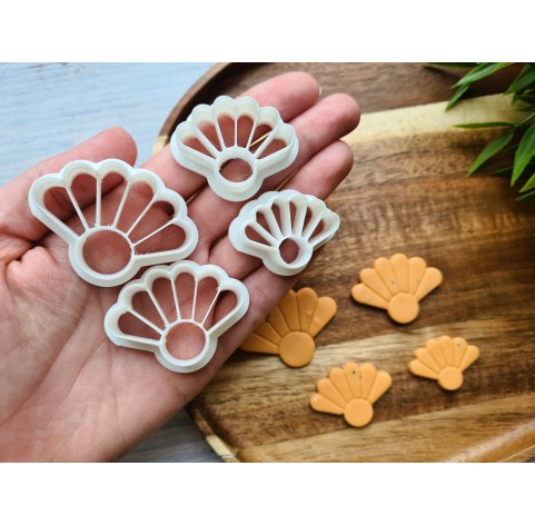 "Flower, style 13", set of 4 cutters, one clay cutter or FULL set