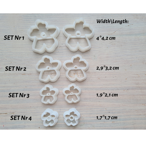 "Flower, style 14", choose set of 2 cutters or FULL set of 8 cutters