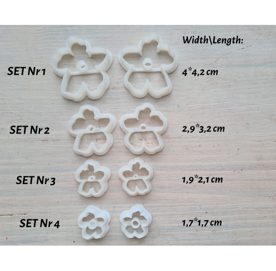 "Flower, style 14", choose set of 2 cutters or FULL set of 8 cutters