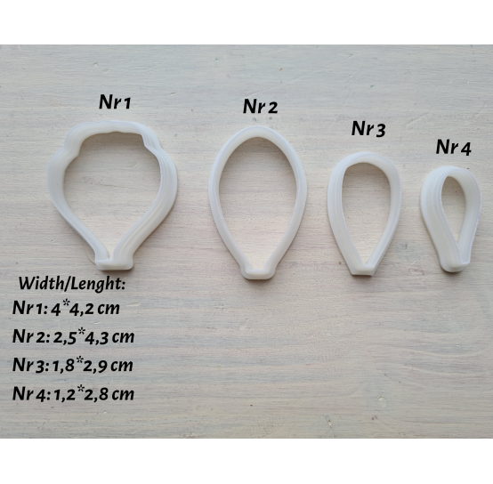 "Iris", set of 4 cutters, one clay cutter or FULL set