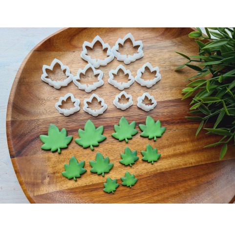 "Hemp leaf", set of 2 cutters, one clay cutter or FULL set