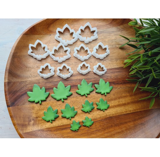 "Hemp leaf", set of 2 cutters, one clay cutter or FULL set