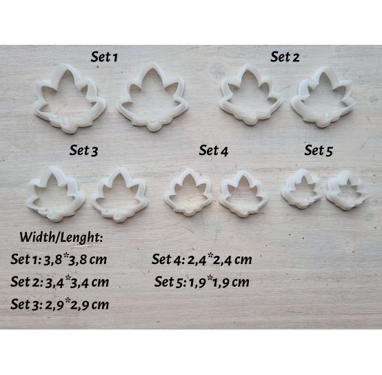 "Hemp leaf", set of 2 cutters, one clay cutter or FULL set