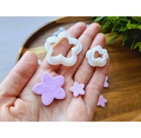 "Flower, style 15", set of 9 cutters, one clay cutter or FULL set