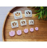 "Tulip, style 2", set of 5 cutters, one clay cutter or FULL set