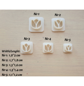 "Tulip, style 2", set of 5 cutters, one clay cutter or FULL set