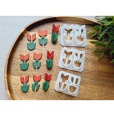 "Tulip, style 3, 3D", set of 3 cutters, one clay cutter or FULL set