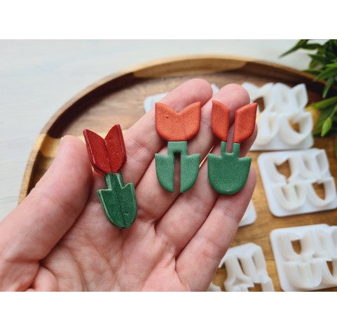 "Tulip, style 3, 3D", set of 3 cutters, one clay cutter or FULL set