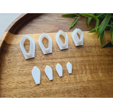 "Petal, style 2", set of 4 cutters, one clay cutter or FULL set