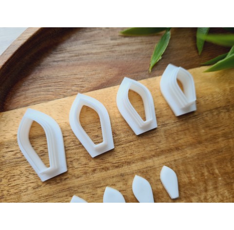 "Petal, style 2", set of 4 cutters, one clay cutter or FULL set