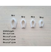 "Petal, style 2", set of 4 cutters, one clay cutter or FULL set