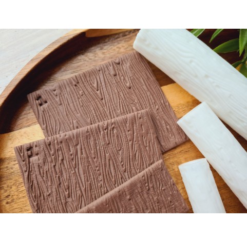 Wood texture roller, style 1, for polymer clay, one clay roller or FULL set