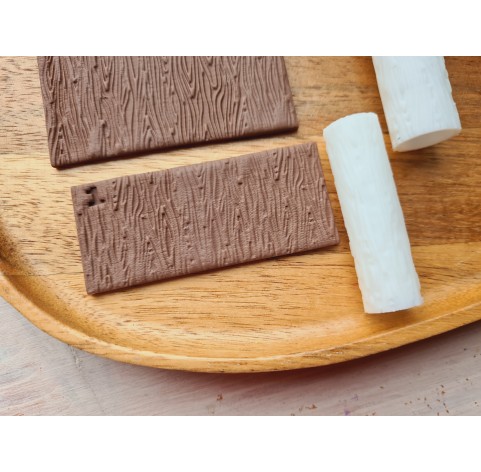Wood texture roller, style 1, for polymer clay, one clay roller or FULL set
