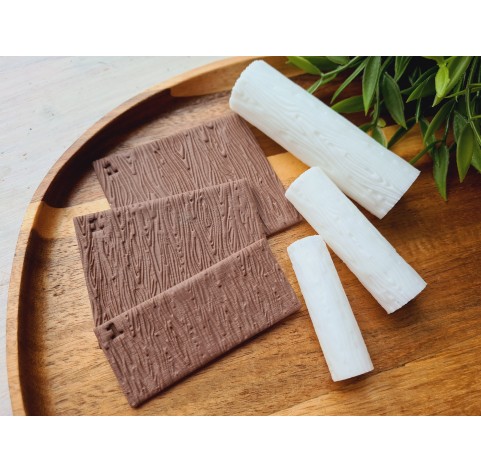 Wood texture roller, style 1, for polymer clay, one clay roller or FULL set