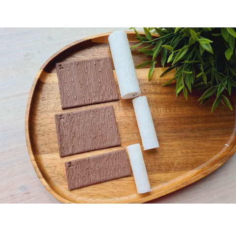 Wood texture roller, style 1, for polymer clay, one clay roller or FULL set