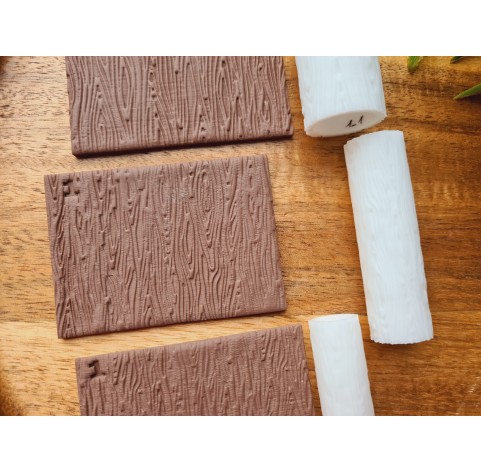 Wood texture roller, style 1, for polymer clay, one clay roller or FULL set