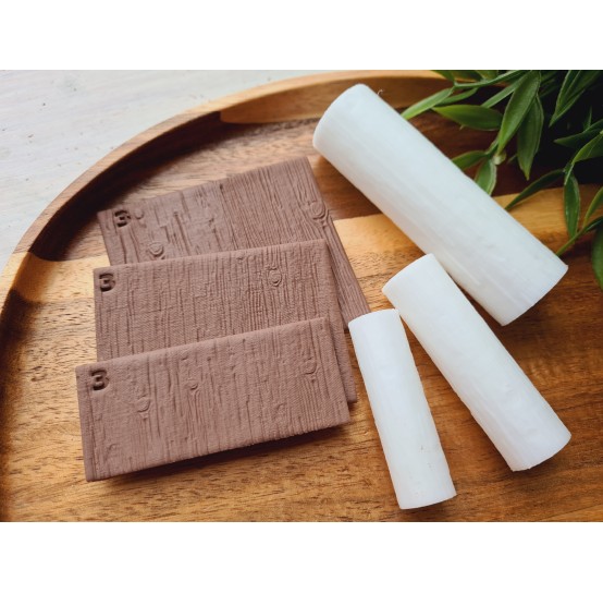 Wood texture roller, style 3, for polymer clay, one clay roller or FULL set
