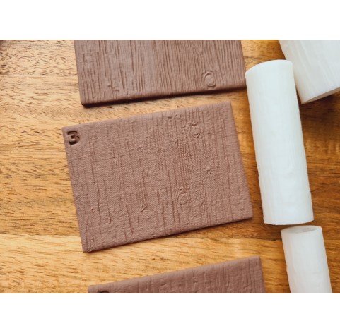 Wood texture roller, style 3, for polymer clay, one clay roller or FULL set