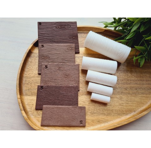Wood texture roller, style 5, for polymer clay, one clay roller or FULL set