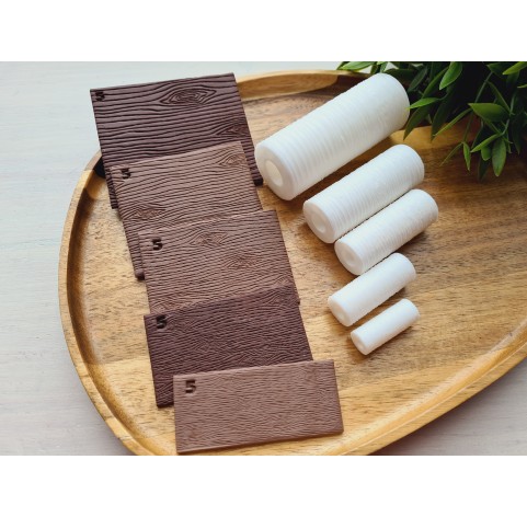 Wood texture roller, style 5, for polymer clay, one clay roller or FULL set