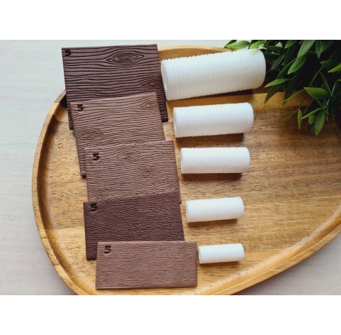 Wood texture roller, style 5, for polymer clay, one clay roller or FULL set