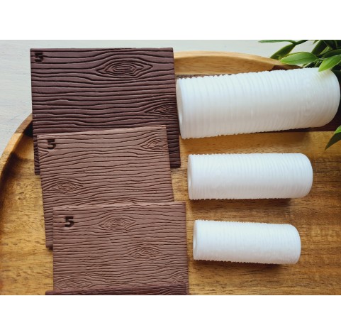 Wood texture roller, style 5, for polymer clay, one clay roller or FULL set