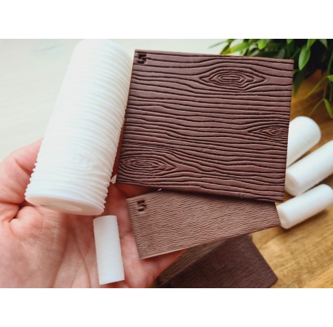 Wood texture roller, style 5, for polymer clay, one clay roller or FULL set