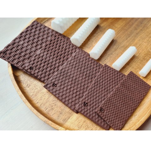 Rattan basket texture roller, style 6, for polymer clay, one clay roller or FULL set
