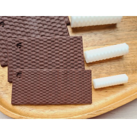 Rattan basket texture roller, style 6, for polymer clay, one clay roller or FULL set