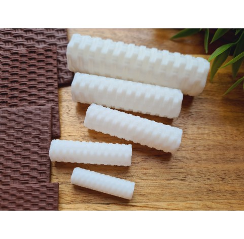 Rattan basket texture roller, style 6, for polymer clay, one clay roller or FULL set