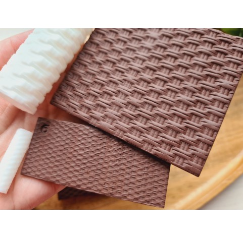 Rattan basket texture roller, style 6, for polymer clay, one clay roller or FULL set