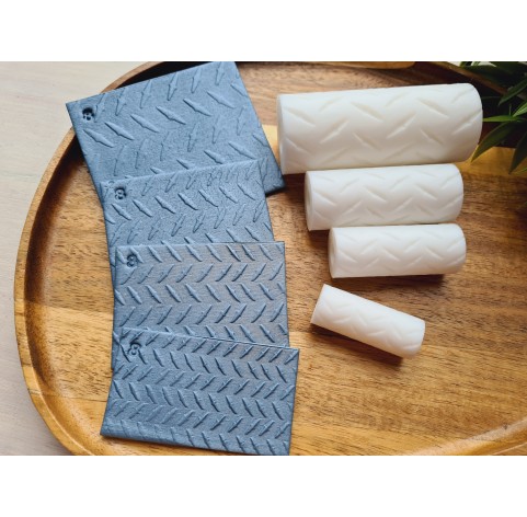 Checker plate pattern texture roller, style 8, for polymer clay, one clay roller or FULL set