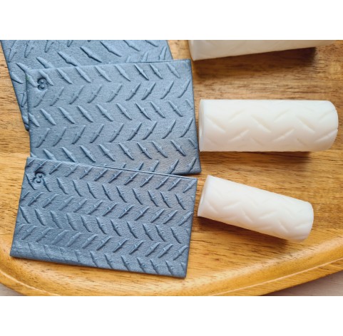 Checker plate pattern texture roller, style 8, for polymer clay, one clay roller or FULL set