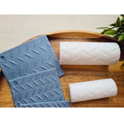 Checker plate pattern texture roller, style 8, for polymer clay, one clay roller or FULL set