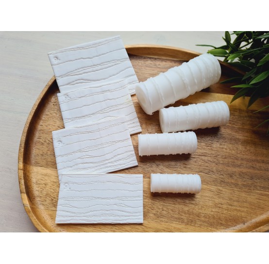 Bone pattern texture roller, style 9, for polymer clay, one clay roller or FULL set