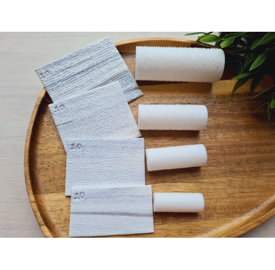Birch wood grain pattern texture roller, style 10, for polymer clay, one clay roller or FULL set