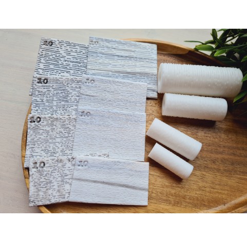 Birch wood grain pattern texture roller, style 10, for polymer clay, one clay roller or FULL set
