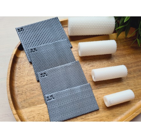 Grid plate pattern texture roller, style 11, for polymer clay, one clay roller or FULL set