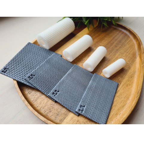 Grid plate pattern texture roller, style 11, for polymer clay, one clay roller or FULL set