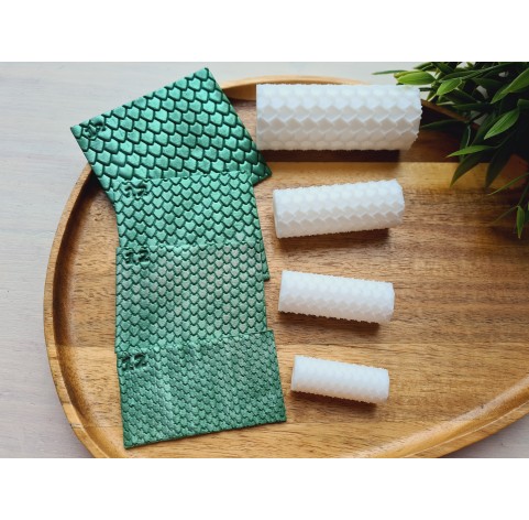 Small scale pattern texture roller, style 12, for polymer clay, one clay roller or FULL set