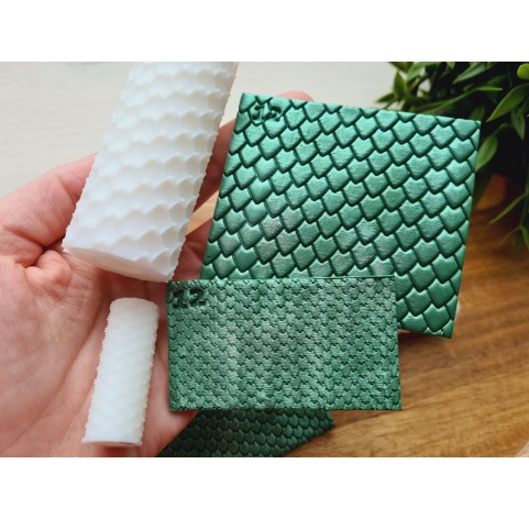 Small scale pattern texture roller, style 12, for polymer clay, one clay roller or FULL set