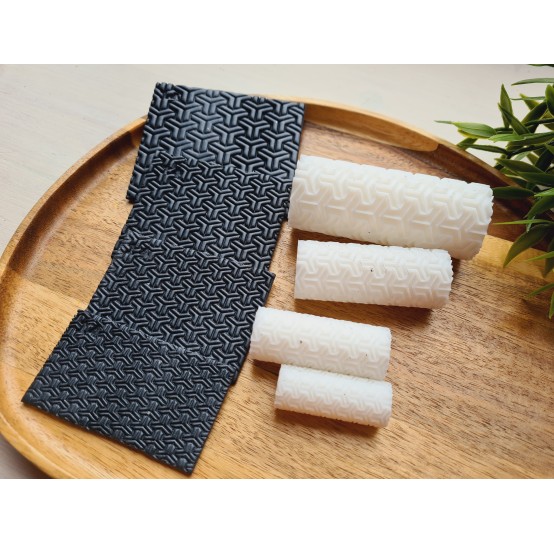 3D cube pattern texture roller, style 14, for polymer clay, one clay roller or FULL set